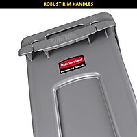 RUBBERMAID COMMERCIAL Slim Jim Vented Rectangular Trash Can, 23 Gallon