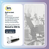 Serta Jackson Big and Tall Executive Home Office Chair with Smart Layers Technology, Wide Seat Cushion, Modern Comfy DeskChairs with Rolling Swivel Wheels, Bonded Leather, Black