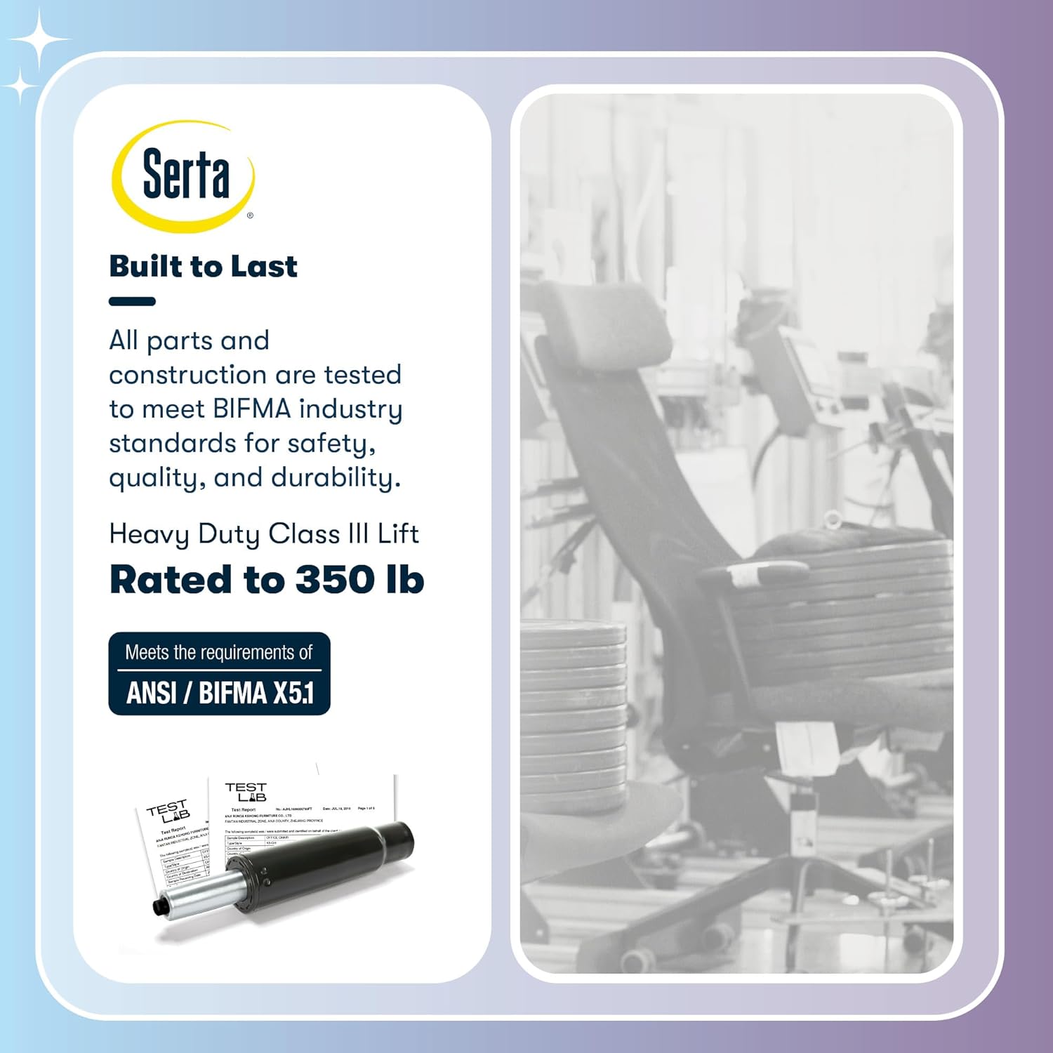 Serta Jackson Big and Tall Executive Home Office Chair with Smart Layers Technology, Wide Seat Cushion