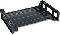 Business Source Side-loading Stackable Letter Trays - Desktop - Stackable - 20% Recycled - Black - 1 Each