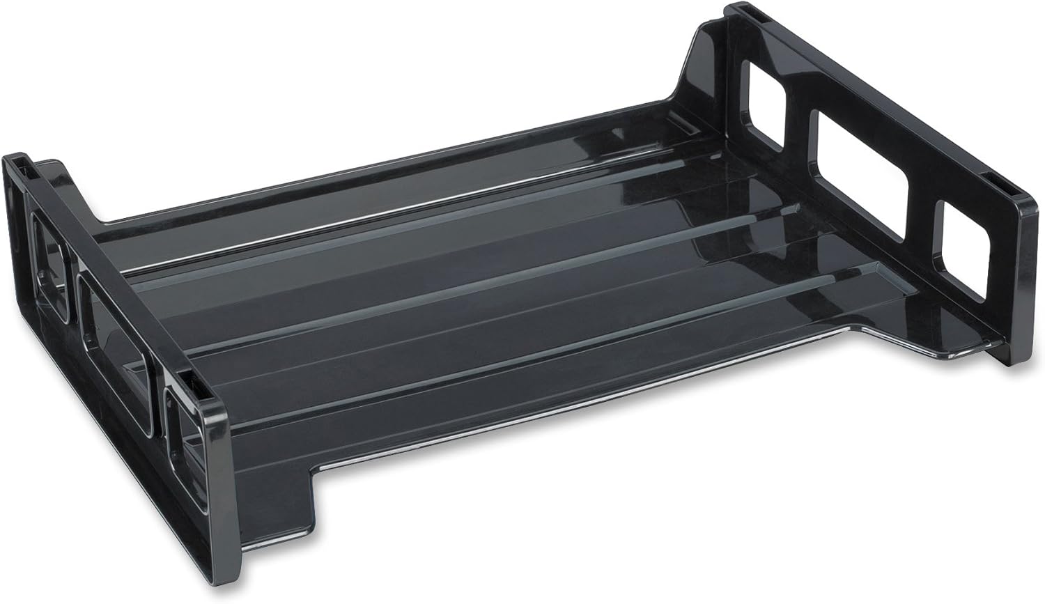 Business Source Side-loading Stackable Letter Trays - Desktop - Stackable - 20% Recycled - Black - 1 Each