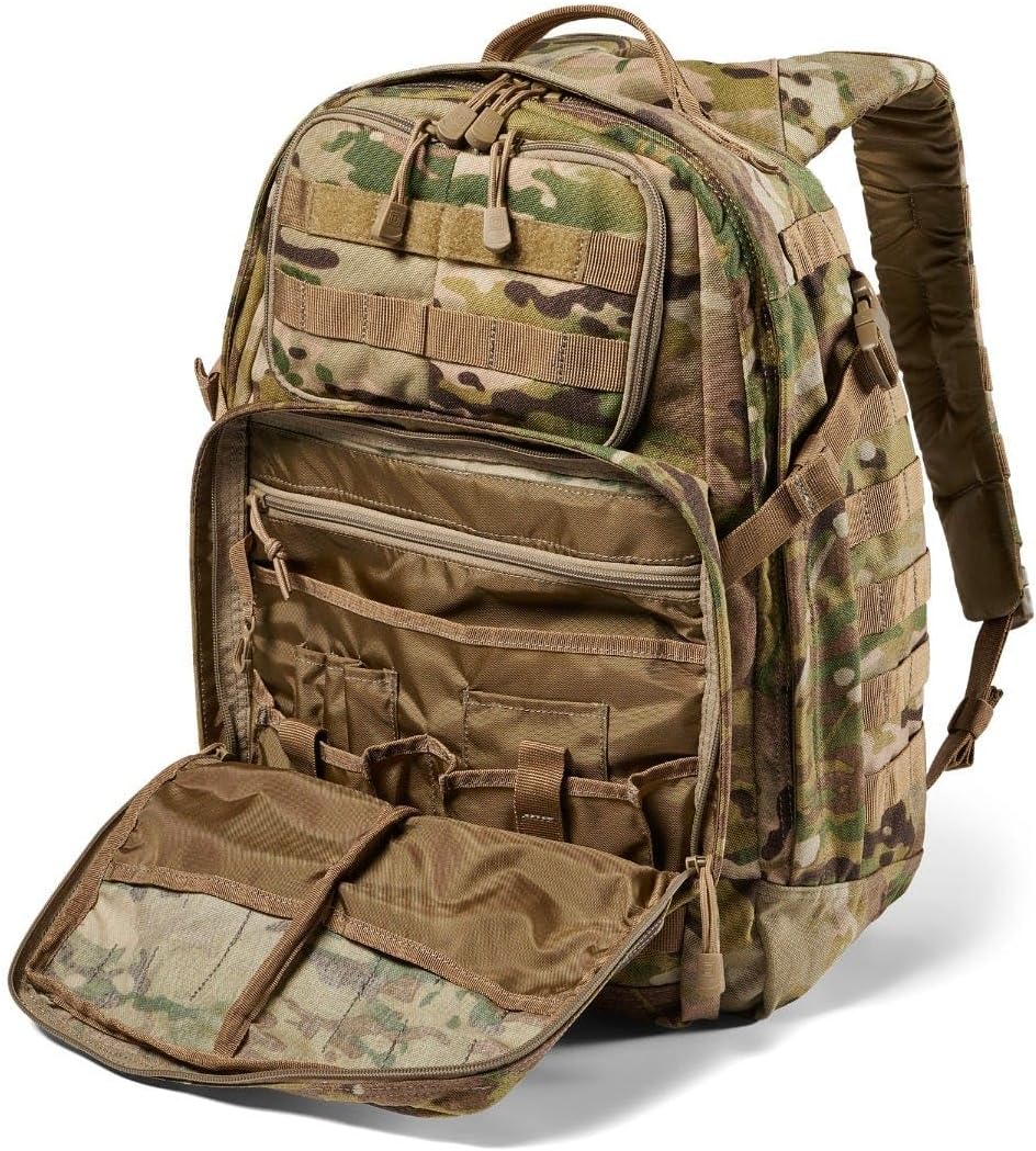 5.11 Tactical Backpack, RUSH 24 2.0 Military Survival Molle Back Pack with Laptop Compartment, 37L, Multicam, Style 56564ABR