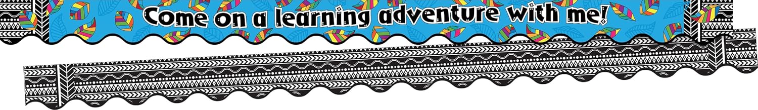 Barker Creek Double-Sided Scalloped Edge Border, Learning Adventure, Trim Out Bulletin Boards and Create Colorful Displays