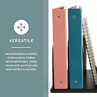 Safco Onyx Desk Organizer, 5 Tiered Vertical Compartments, Office and Classroom Mailbox , Paper and Mail Sorter, Steel Mesh, Black