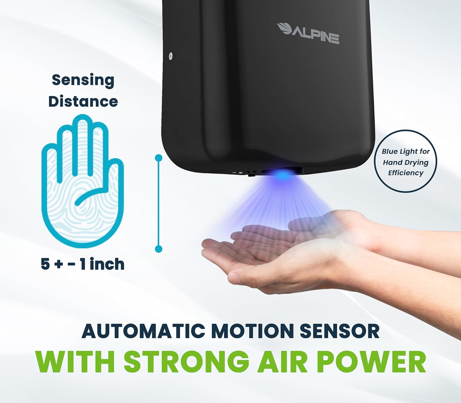 Alpine Hemlock Commercial Automatic High-Speed Stainless Steel Hand Dryer (110-120V)