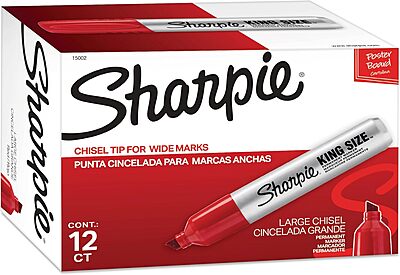 Sharpie Box of 12 Pro King Size Chisel Tip Permanent Markers 1 Count (Pack of 12)