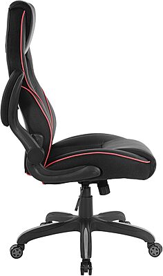 OSP Home Furnishings Xeno Ergonomic Adjustable Faux Leather Gaming Chair with Integrated Headrest and Airflow Cooling Material