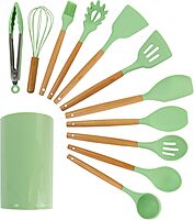 MegaChef 12-Piece Silicone and Wood Utensil Set