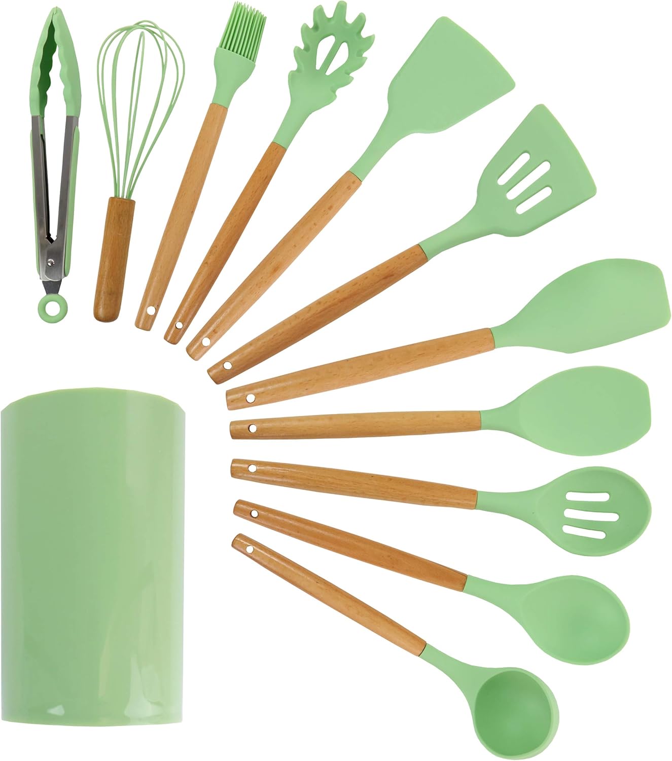 MegaChef 12-Piece Silicone and Wood Utensil Set