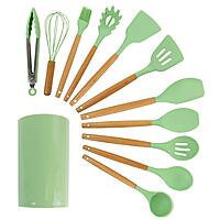 MegaChef 12-Piece Silicone and Wood Utensil Set