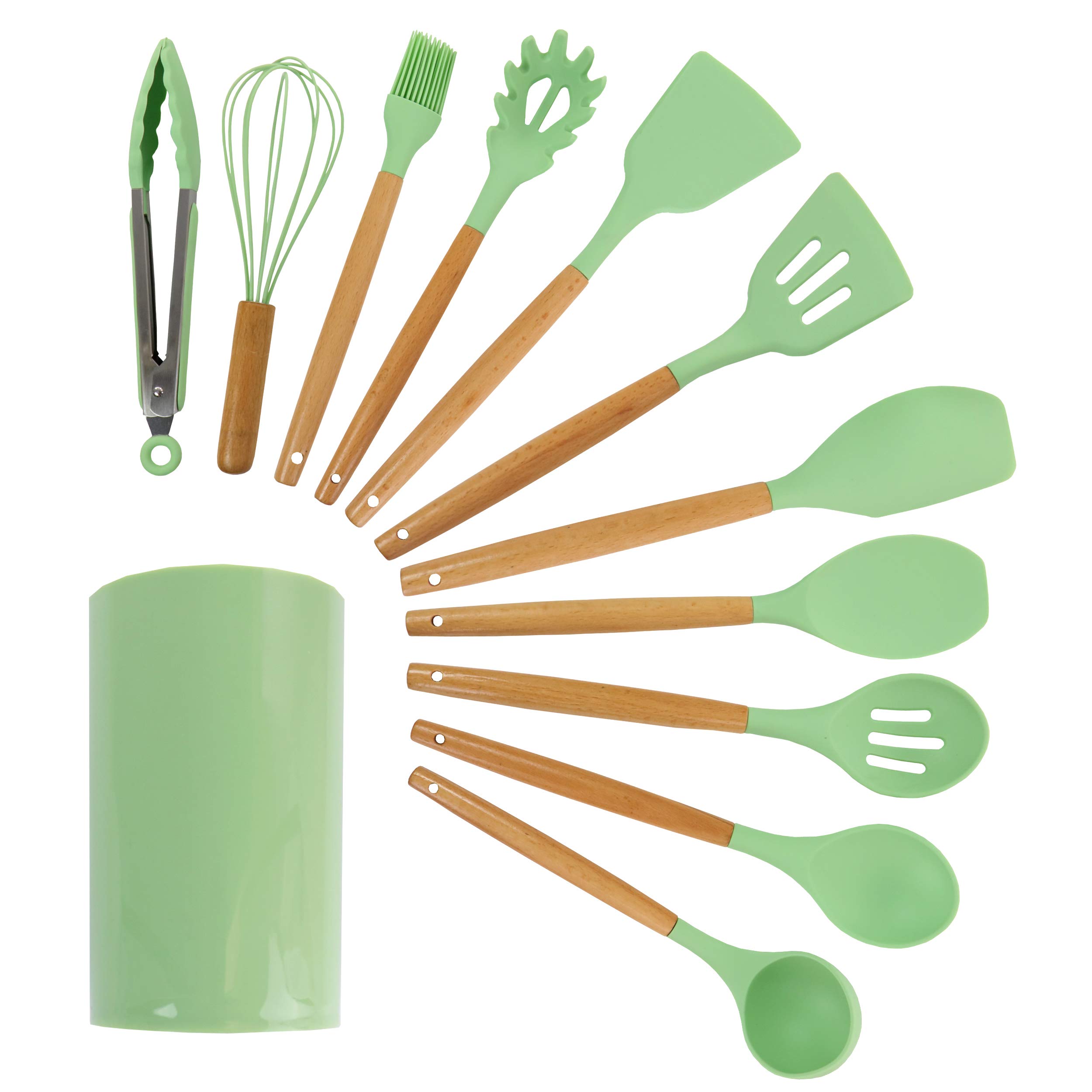 MegaChef 12-Piece Silicone and Wood Utensil Set