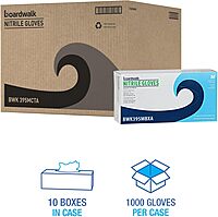 Boardwalk Disposable General-Purpose Powder-Free Nitrile Gloves, Medium, Blue, 5mil, Box Of 100 Gloves