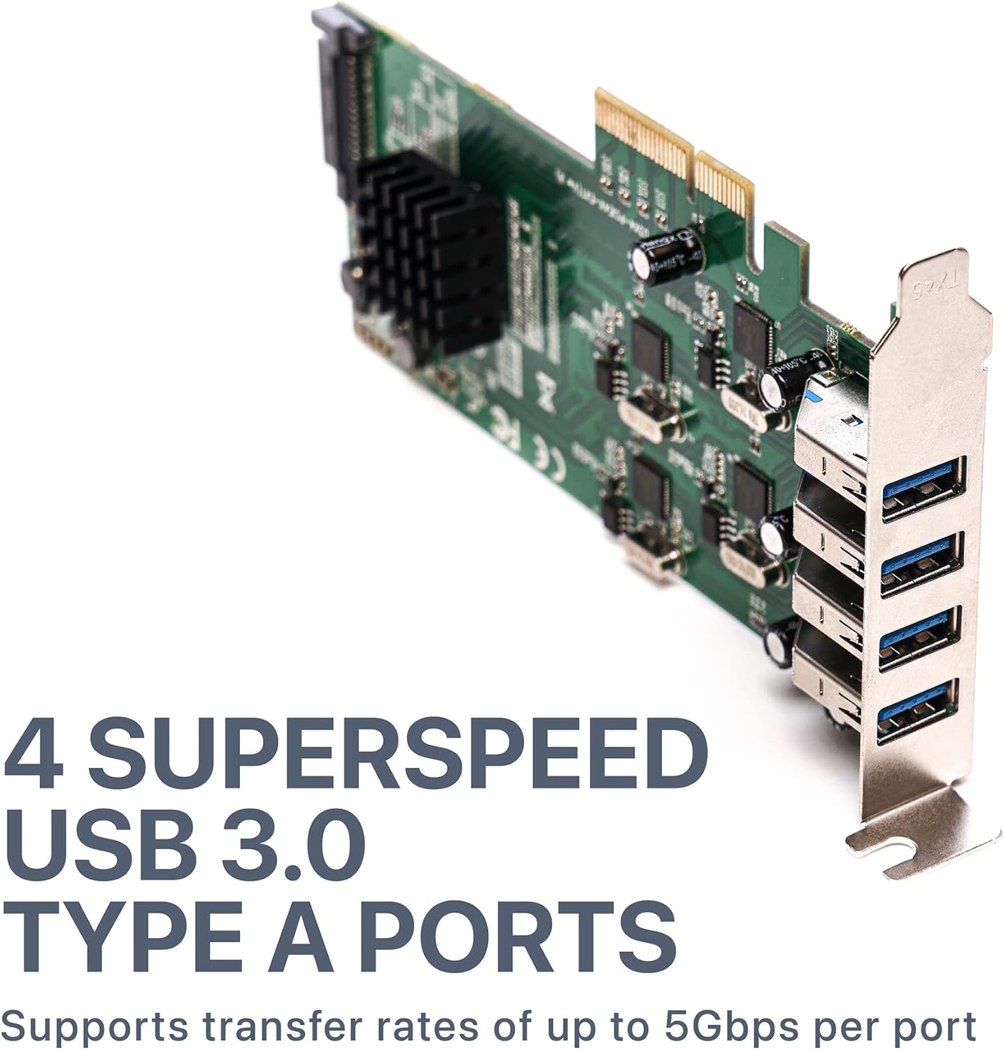 SIIG 4 Port USB 3.0 PCIe Card with 4 Dedicated 5Gbps Channels (USB 3.2 Gen 1) - Quad Core 20Gbps - UASP