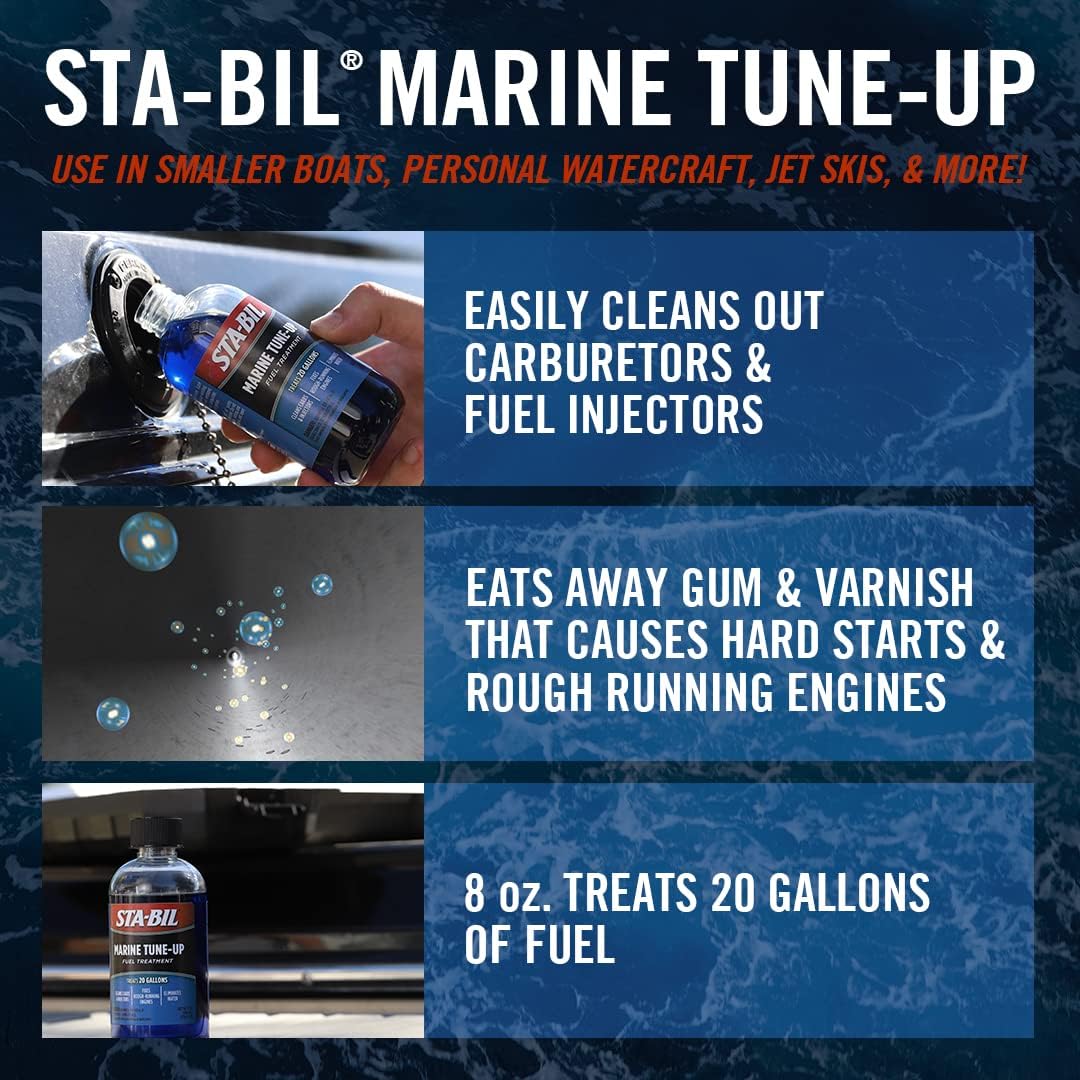 STA-BIL Marine Tune-Up Fuel Treatment – Cleans Carburetors and Injectors – Fixes Rough Running Engines – Eliminates Water