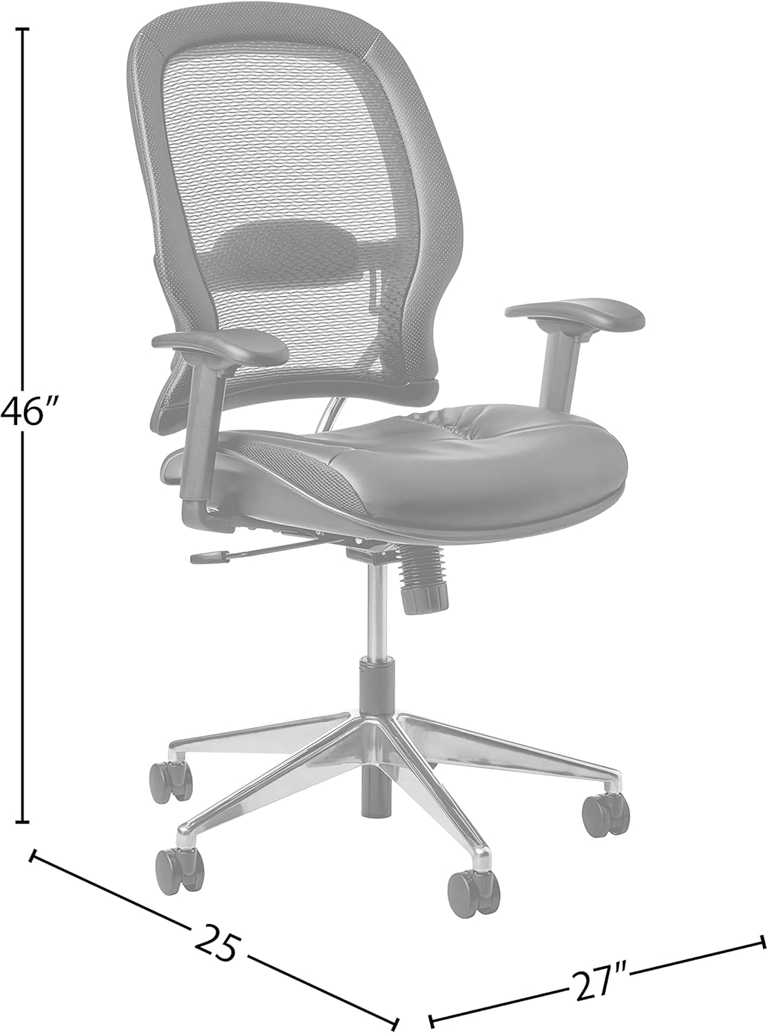 SPACE Seating Professional AirGrid Back and Eco Leather Seat and Trim, 2-to-1 Synchro Tilt Control