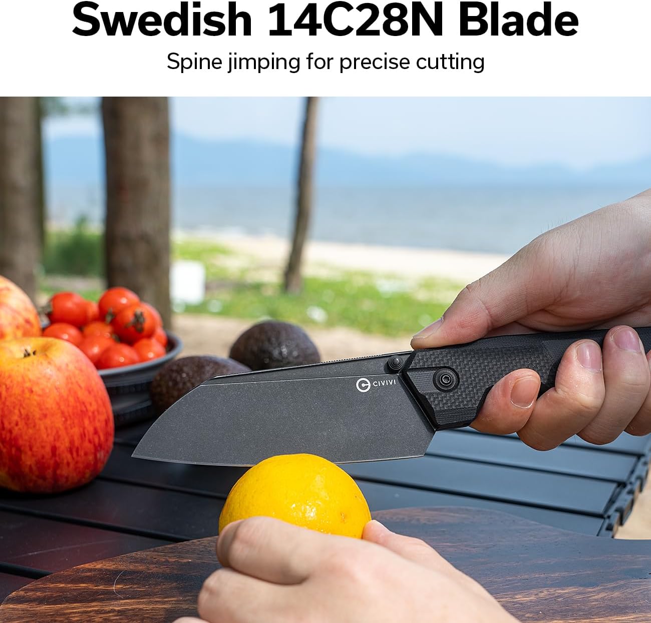 CIVIVI Hid Folding Pocket Knife 4.14in 14C28N Blade G10 Handle