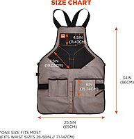 Ergodyne - 13696 Arsenal 5705 Full Length Tool Work Apron, 13-Pockets, Gray