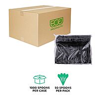 Eco-Products 6" Recycled Plastic Cutlery and Utensils, 100% Post-Consumer Recycled Polystyrene