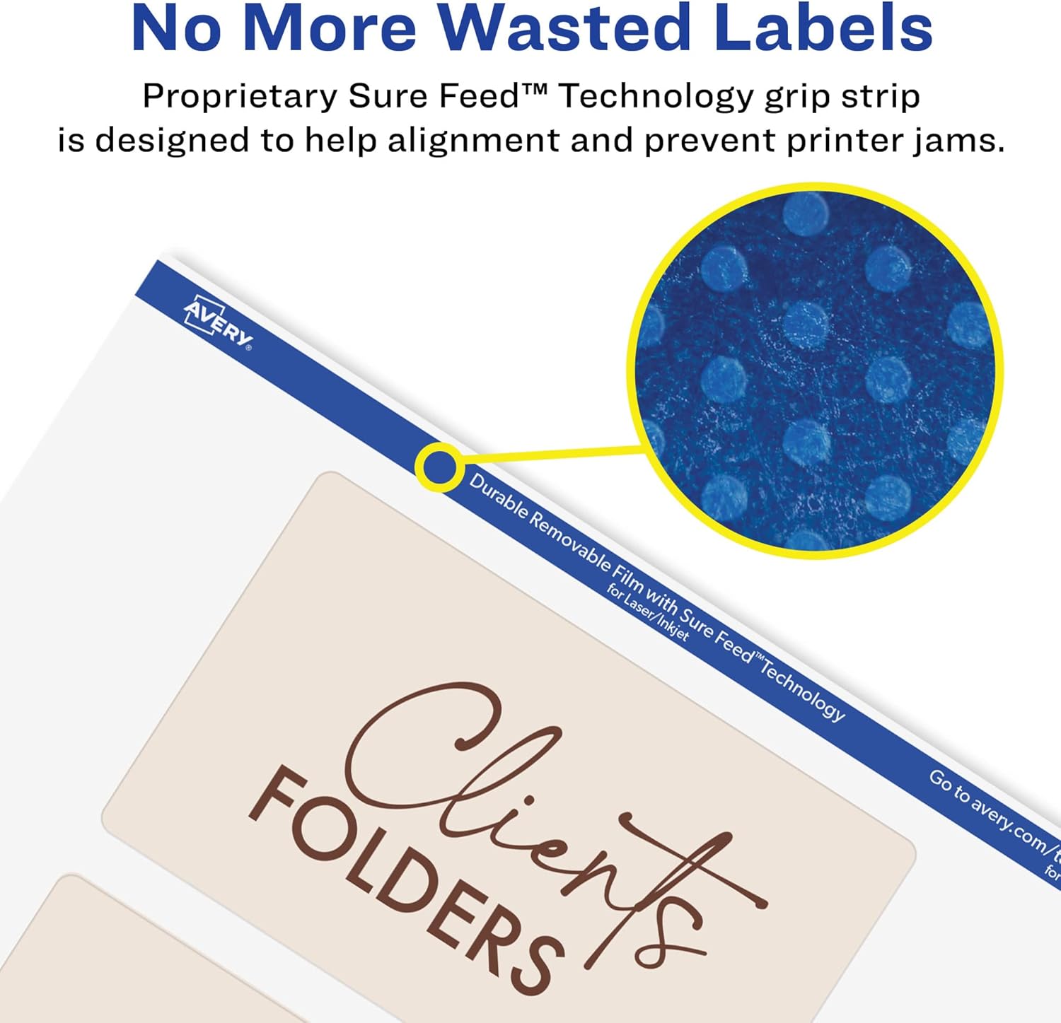 Avery Durable Removable Rectangle Labels, Sure Feed Technology, 3" x 5", Matte White Film, Water-Resistant, Print-to-the-Edge