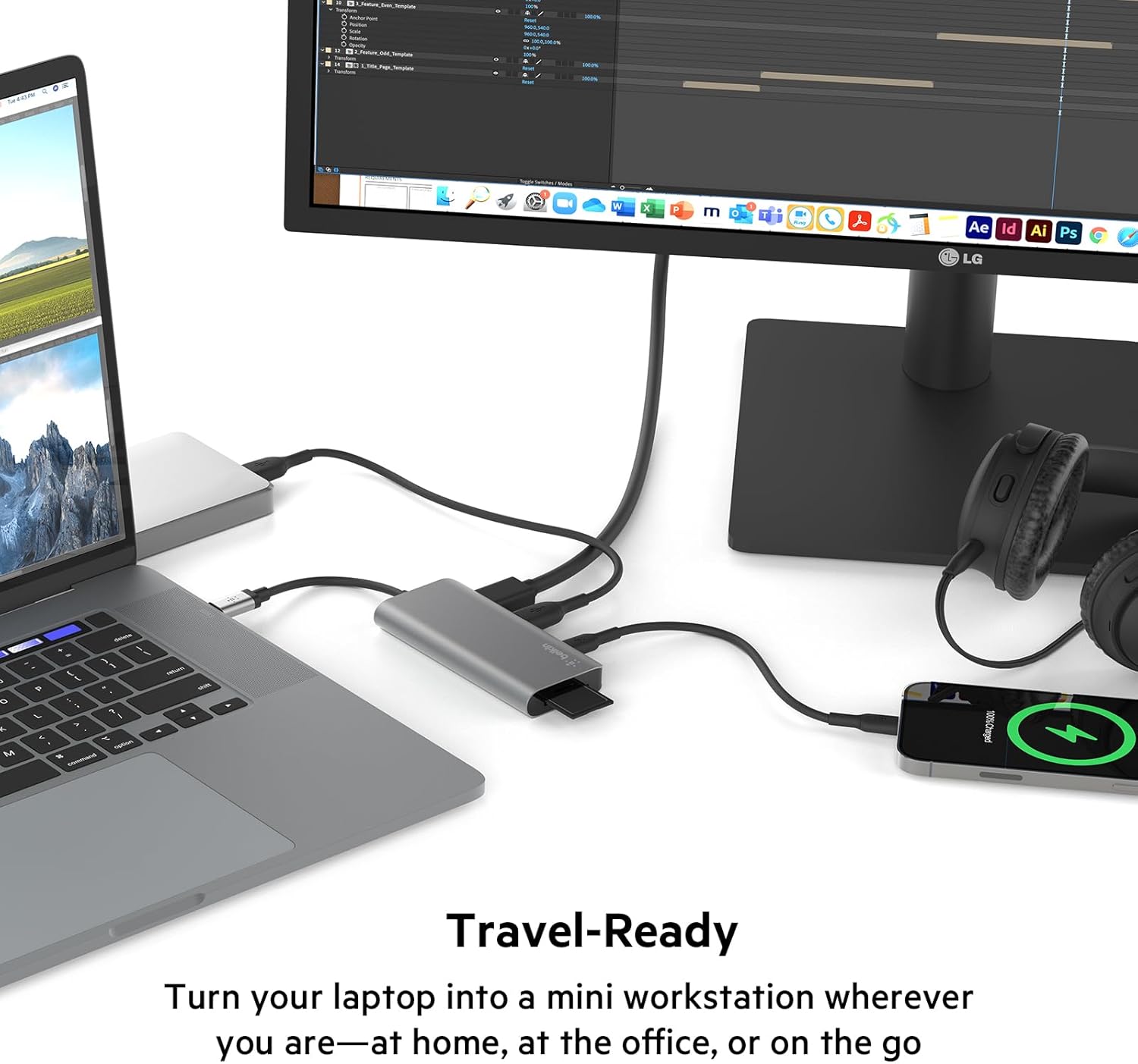 Belkin USB-C MultiPort Docking Station with 4K HDMI, SD & microSD Card Readers and USB-A Ports