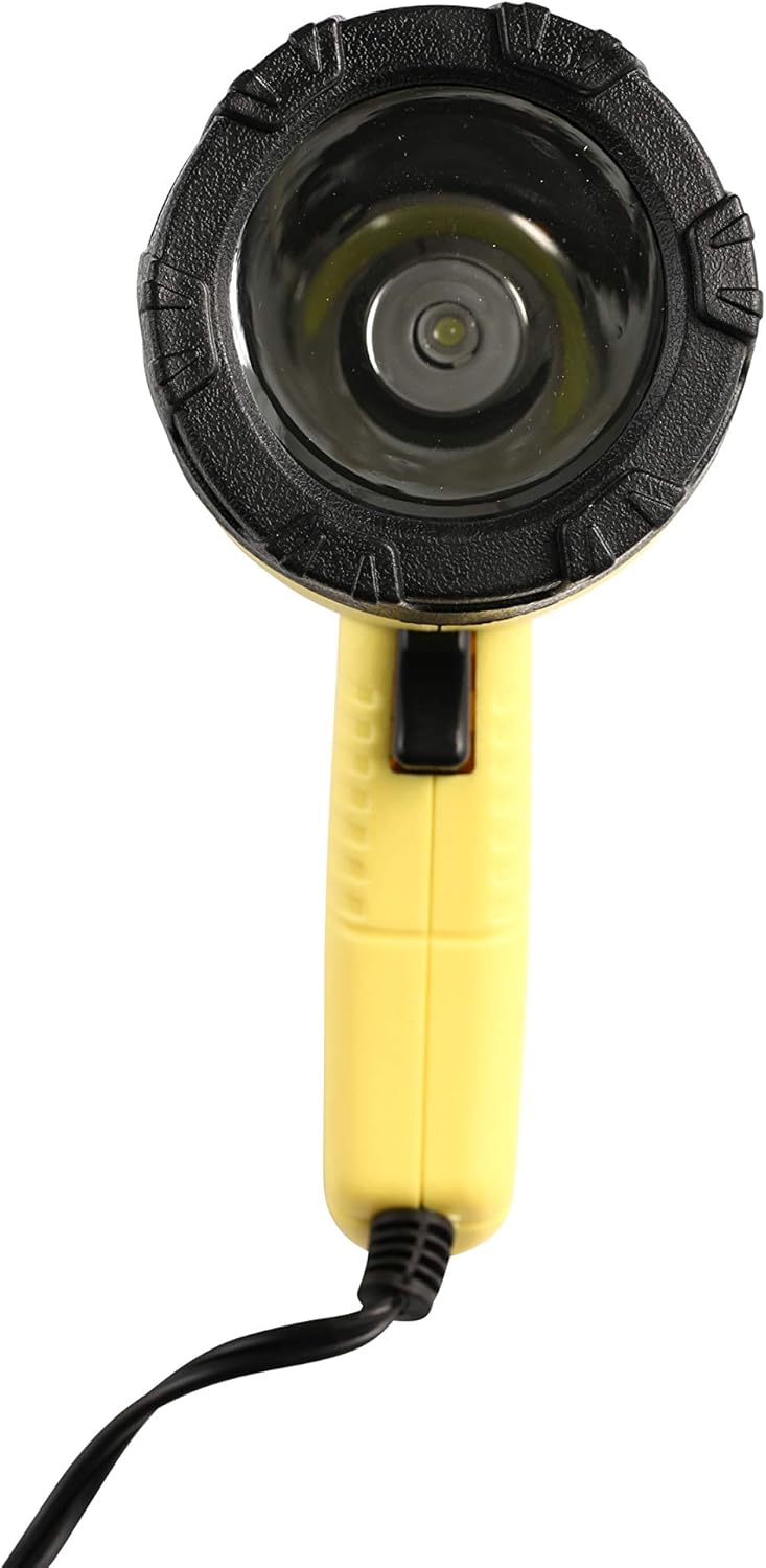 Attwood 11794-7 Portable 5W LED Emergency Spotlight 12V Adapter Plug, Safety Yellow/Black One Size