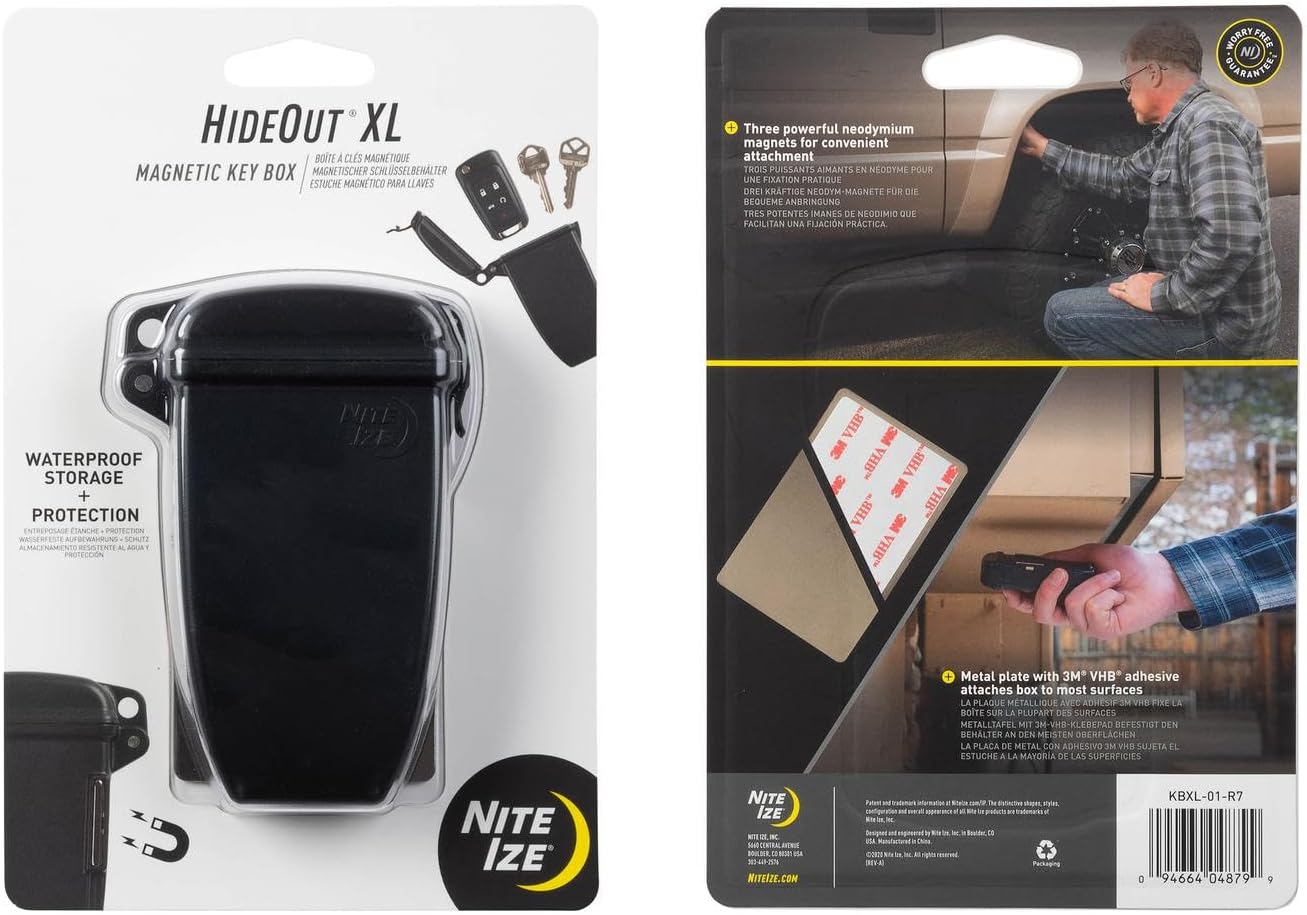 Nite Ize Hideout Magnetic Key Box - Waterproof Key Hider & Magnetic Key Holder