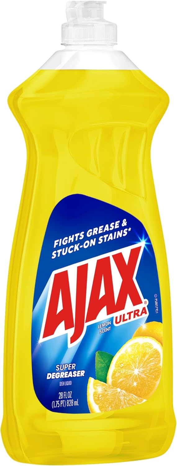 Ajax Dishwashing Detergent, Lemon Scent, 28 Oz Bottle, Case Of 9