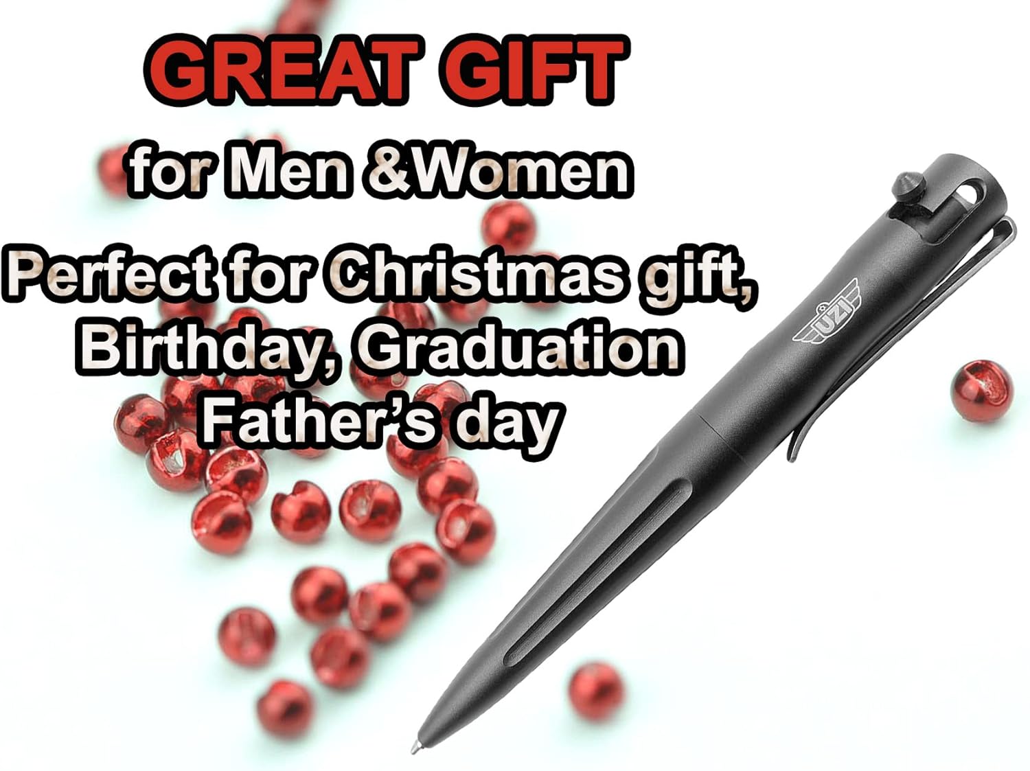 UZI Tactical Bolt Action Pen, Ultra-durable Aircraft Aluminum