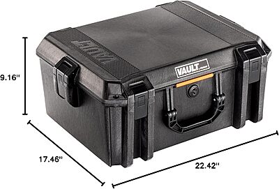 Pelican Vault V550 Hard Case (Camera, Pistol, Gear, Equipment) With Foam V550 Black