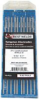 BEST WELDS 1167GL2 1/16 x 7 in 2% Lanthanated Tungsten Electrodes (10/Pack)