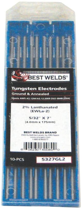 BEST WELDS 1167GL2 1/16 x 7 in 2% Lanthanated Tungsten Electrodes (10/Pack)