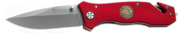 Boker Magnum 01MB366 Fire Department Knife with 3 3/8 in. Blade, Red
