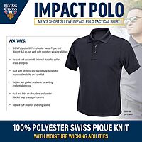 FLYING CROSS Men's Short Sleeve Impact Polo Shirt