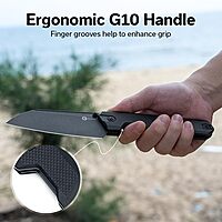 CIVIVI Hid Folding Pocket Knife, 4.14" Sharp 14C28N Blade G10 Handle Nested Liner Lock Kitchen Knife with Thumb Stud Opener, Ideal for Outdoor Use Camping Hiking and EDC C23008-1, Black