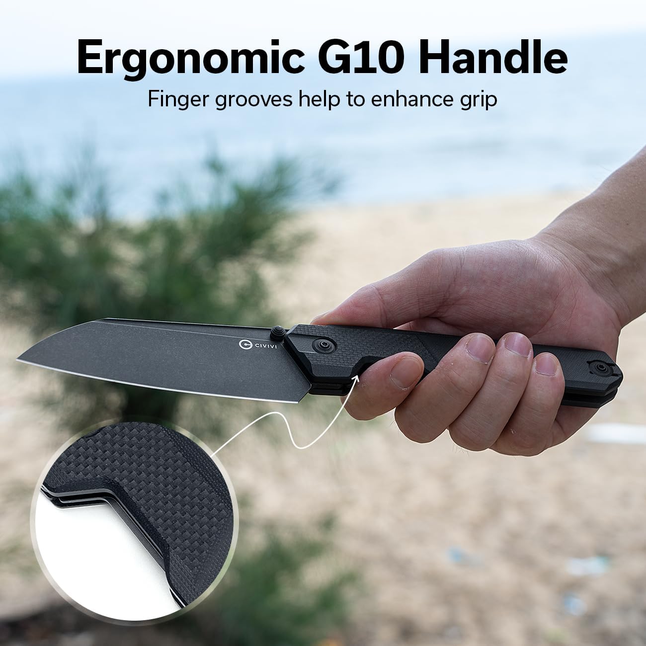 CIVIVI Hid Folding Pocket Knife 4.14in 14C28N Blade G10 Handle