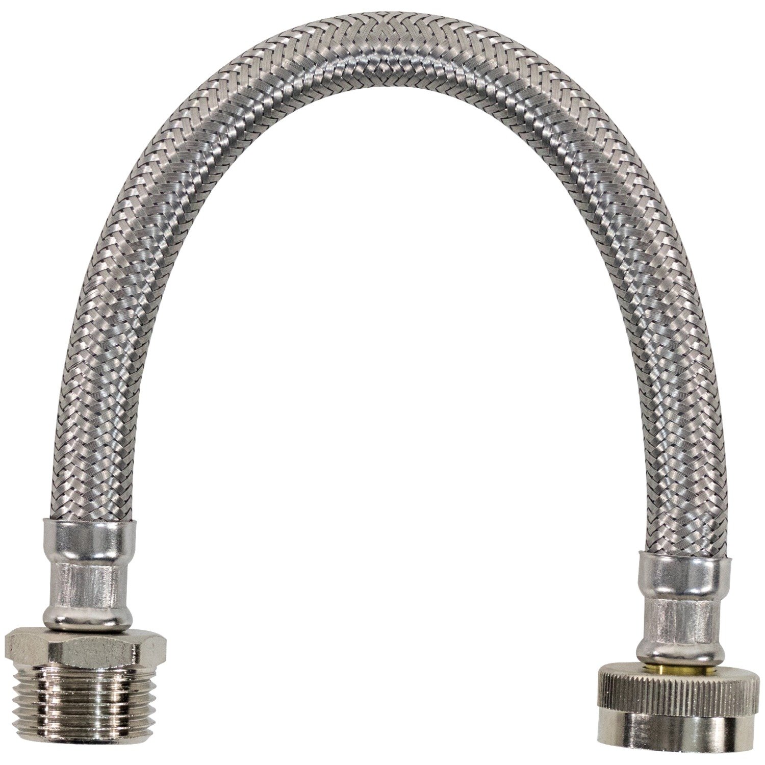 Certified Appliance Accessories Braided Stainless Steel Water-Inlet Hose, Female to Male, 1 ft (12 in) - WI12SSFM