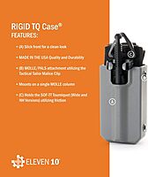 Eleven 10 Slick Front Rigid TQ Case for SOF-TT Tourniquet, Black, MOLLE Attachment - Tourniquet Included With Tourniquet Black