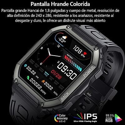 Reloj Inteligente,Smartwatch Militar de 1.8" HD Reloj Inteligente,Smartwatch Militar de 1.8" HD