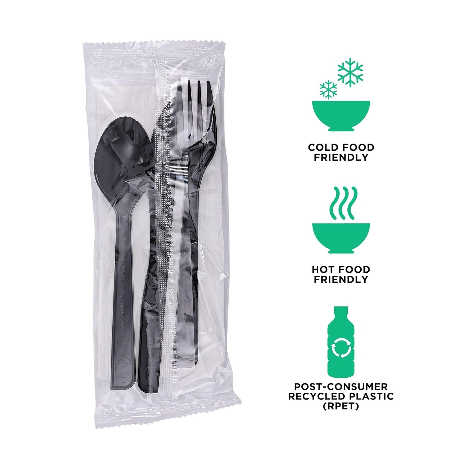 Eco-Products 6" Recycled Plastic Cutlery and Utensils, 100% Post-Consumer Recycled Polystyrene