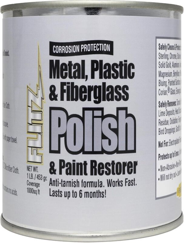Flitz Multi-Purpose Metal Polish Paste - 1lb Can of USA-Made Metal Scratch Remover - Works on Stainless Steel, Chrome