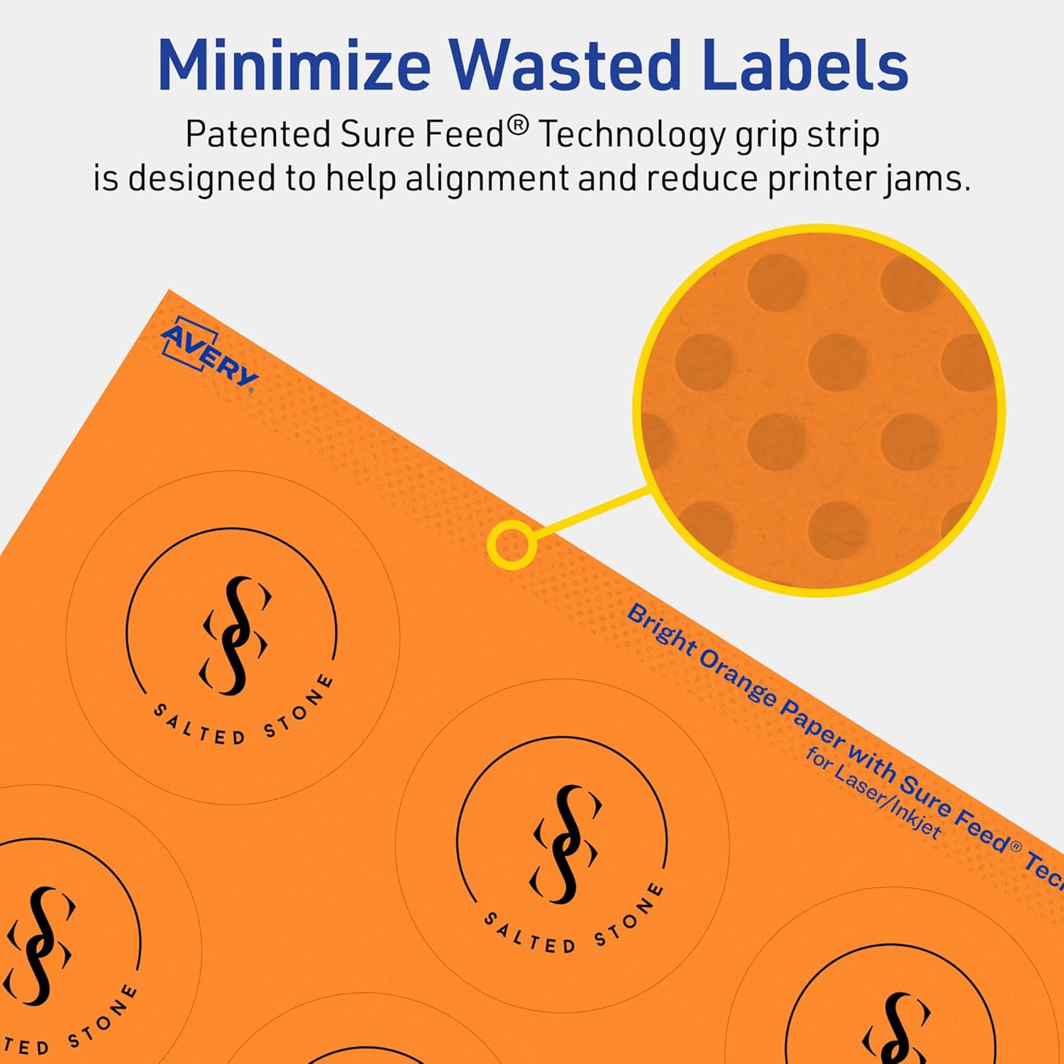 Avery Printable Round Labels, Sure Feed Technology, Print-to-the-Edge