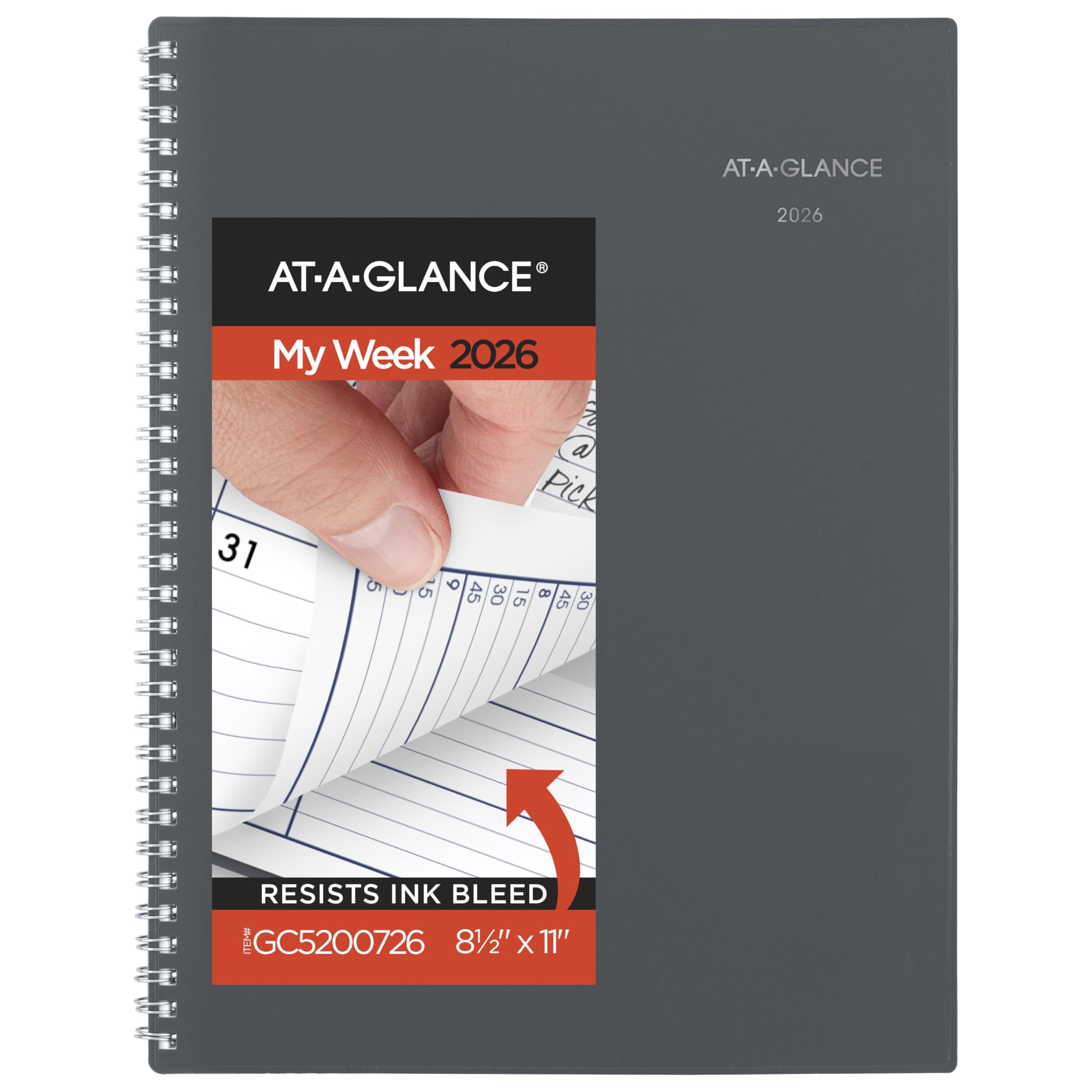 AT-A-GLANCE 2026 Appointment Book Planner, Weekly & Monthly, 8-1/2" x 11", Large, Quarter-Hourly, DayMinder