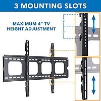 Mount-It! Low-Profile TV Mount | Flush Large TV Wall Mount | Slim Fixed Wall Mounting Bracket for 42-70 in. Screen Displays