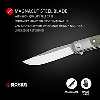 Böker SOLINGEN® TRPPR Micarta Gentleman Knife - Flipper pocket knife with clip - professional folding - MagnaCut blade