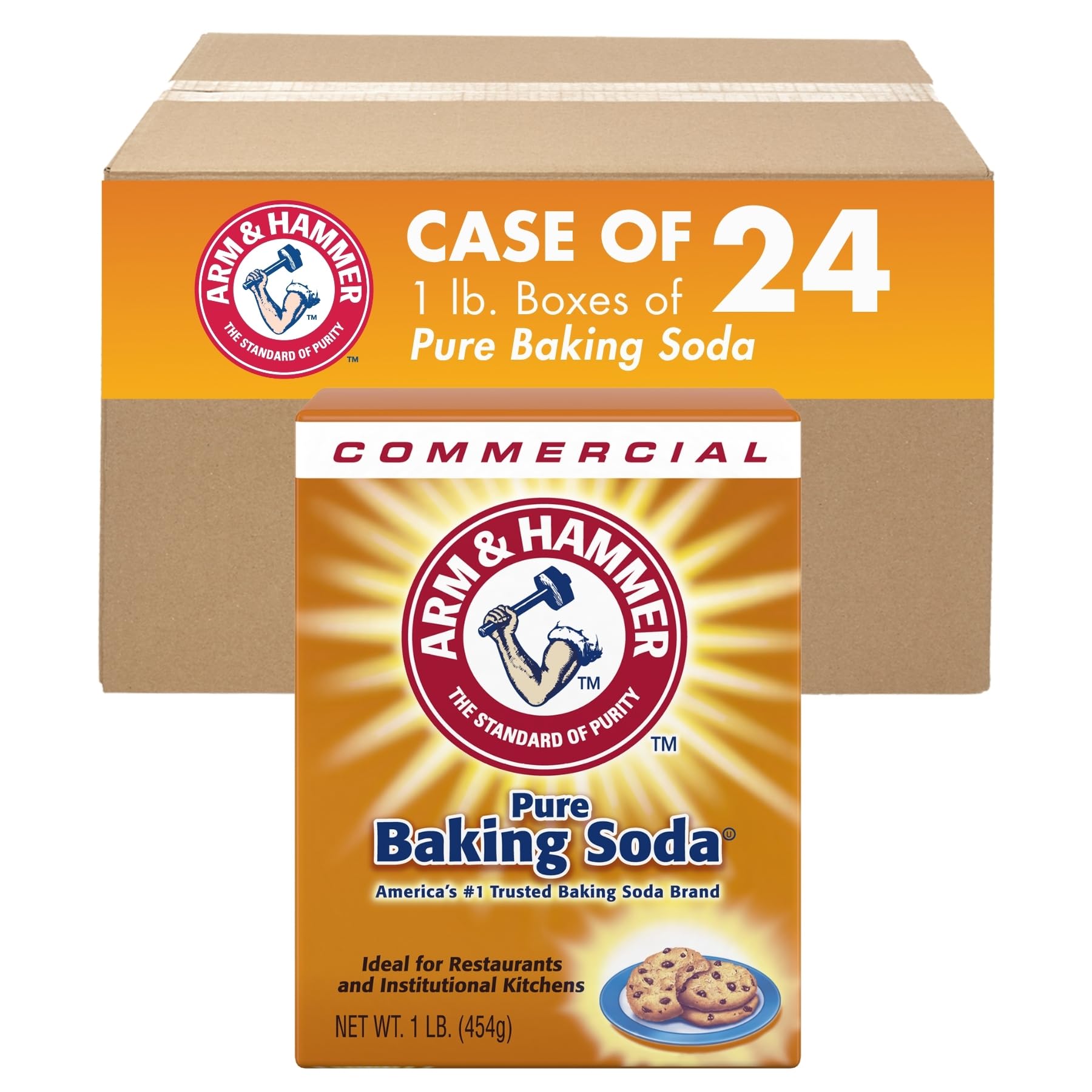 Arm & Hammer 33200-84104 Baking Soda, 16 oz (Pack of 24) 16 Ounce (Pack of 24)