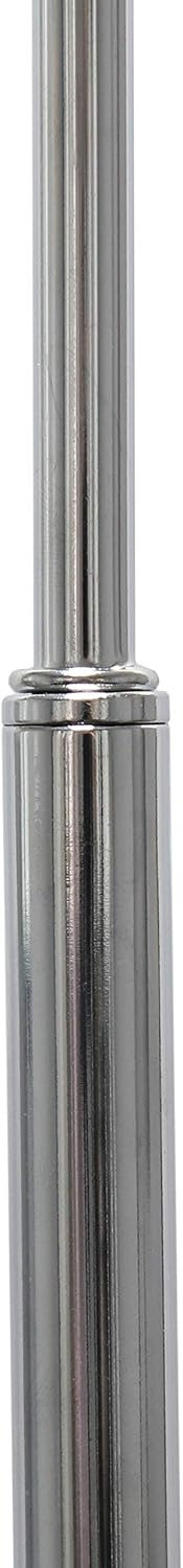 Simple Designs LF2005-WHT Arched Brushed Nickel Floor Lamp with White Fabric Shade White No Bulb