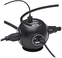 Tripp Lite Surge Protector 3-Outlet Spherical Surge Protector, 4 USB Ports (4.8A Shared) - 6-ft. (1.83 m) Cord, 5-15P Plug