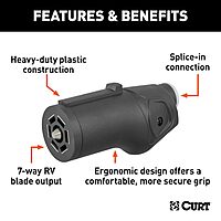 CURT 58145 Heavy-Duty Trailer-Side 7-Pin RV Blade Wiring Harness Connector (Pack of 5) 7 Pin Trailer Wiring (Pack of 5)