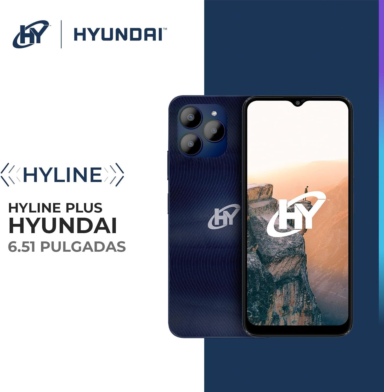 HYLine, 6.51" HD, T606, Android 13, 4GB RAM, 64GB Storage, 8MP Front, 13+2+.03MP Rear, Side Fingerprint
