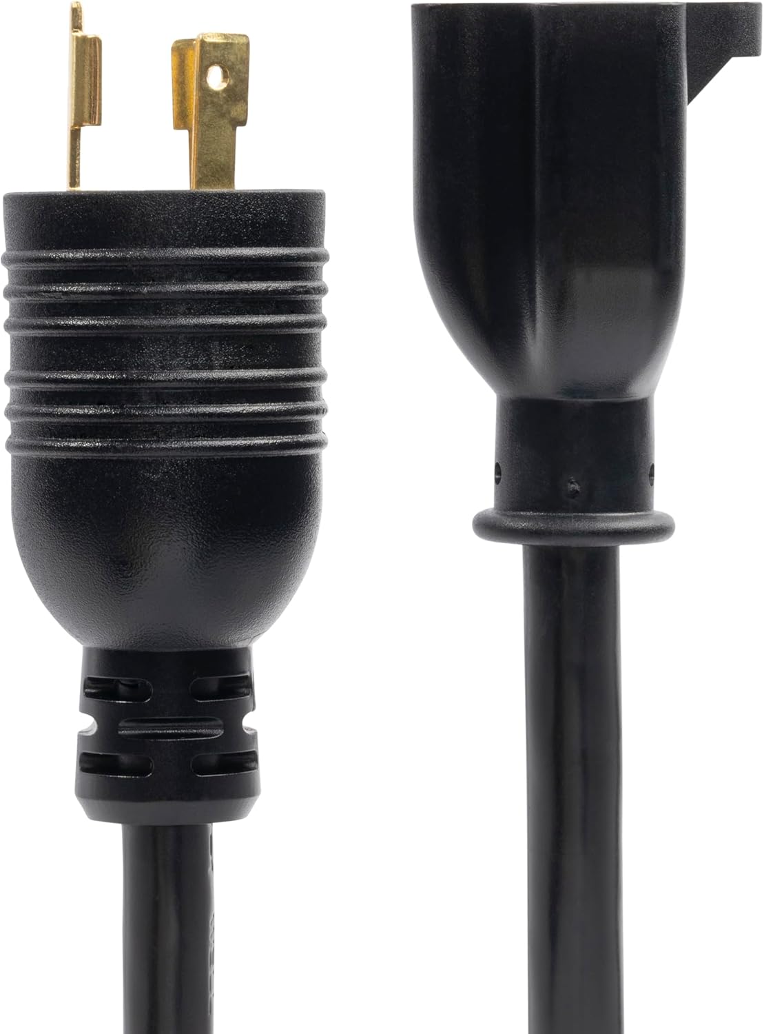 StarTech.com 6in (15cm) Heavy Duty Power Cord, NEMA L5-20P to NEMA 5-20R, AC Power Adapter Cable, 20A 125V, 12AWG